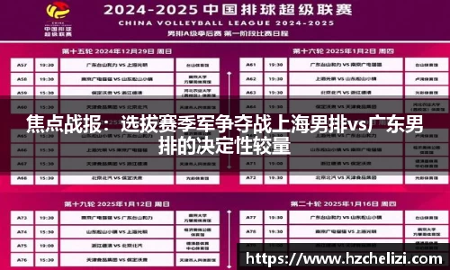 焦点战报：选拔赛季军争夺战上海男排vs广东男排的决定性较量